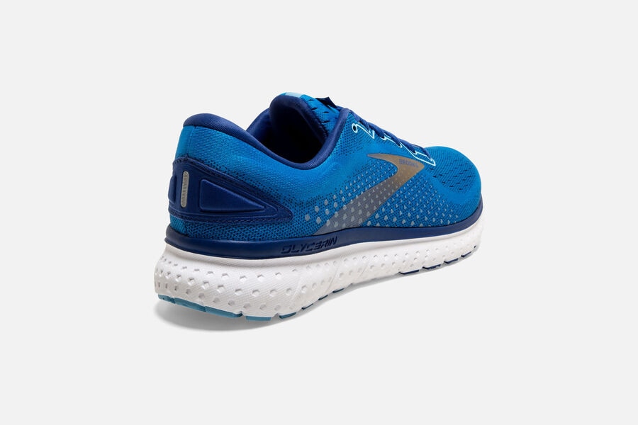 Glycerin 18 Road Brooks Running Shoes NZ Mens - Blue/Gold - OEARSH-765